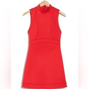 NWT Alice + Olivia Elegant Red Mock Neck Mini Dress Size 10